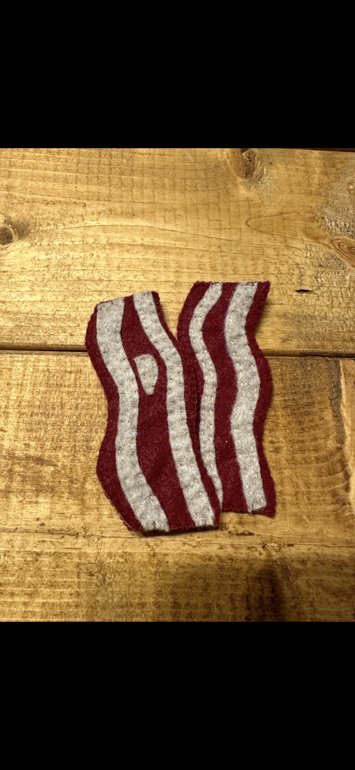 Handmade Bacon Felt Food (2 Pieces)