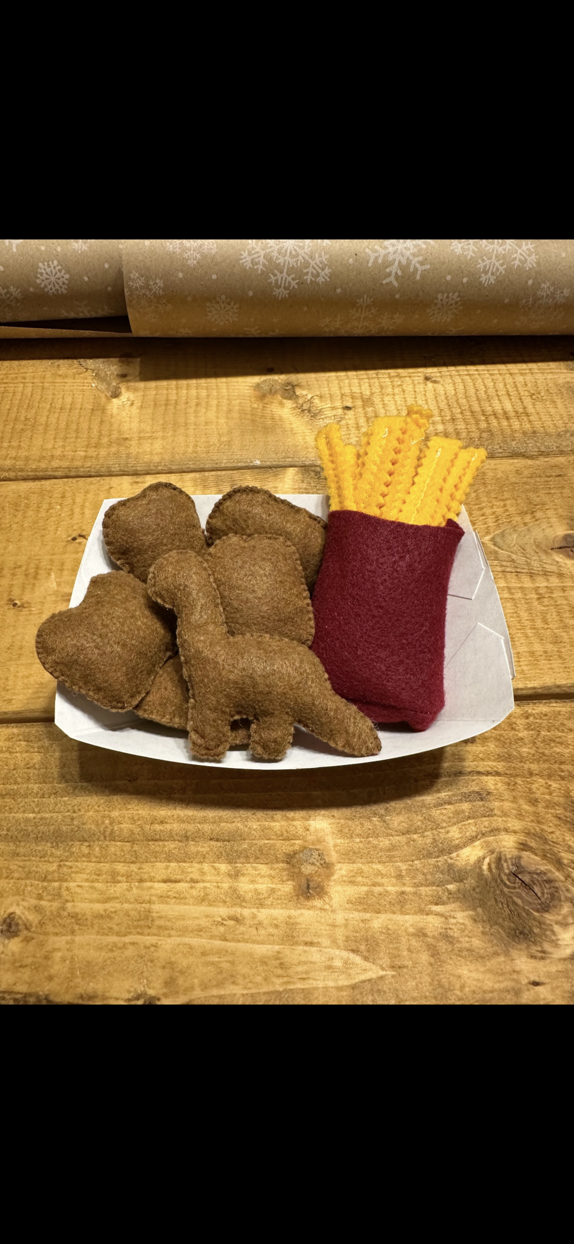 Handmade Dino Nuggets & French Fries Felt Food